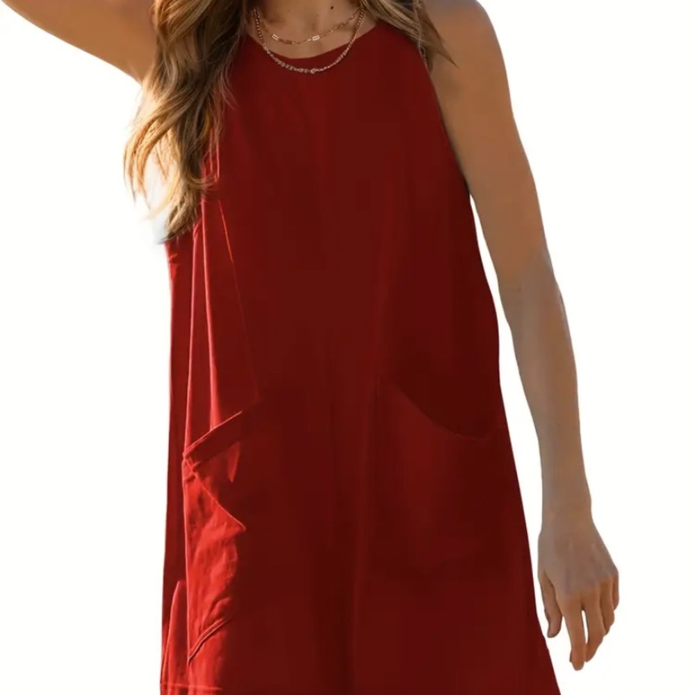 Sleeveless Burgundy Jumpsuit - Picture 2 of 12